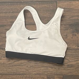 White Nike sports bra